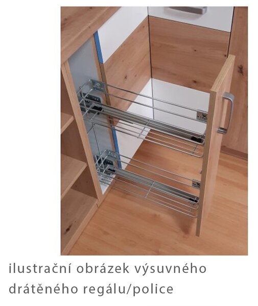 STILO ab | dolní skříňka 15D CARGO s výsuvným regálem | 15 cm | artisan/bílá