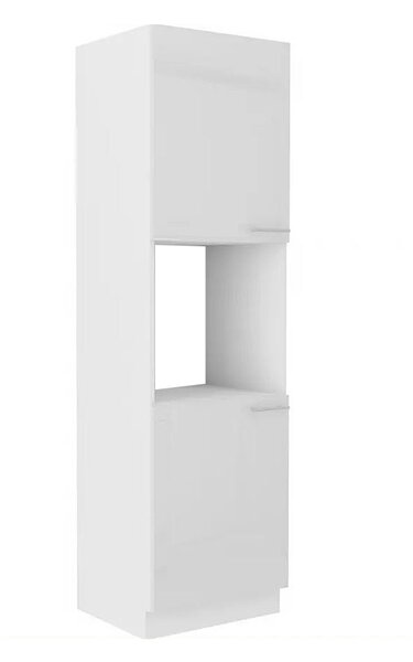 LARA wh | vysoká skříňka 60DP-210 2F pro vestavnou troubu | 60 cm | UNI dvířka | bílá lesk