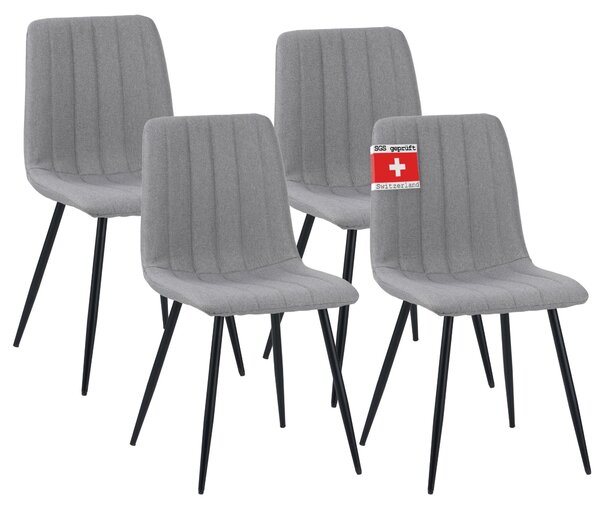Jídelní židle Albatros sada 4 ks GARDA šedá - Pohodlná čalouněná židle pro moderní a stylový design u jídelního stolu - Kuchyňská židle nebo židle do jídelny s vysokou nosností až 110 kg