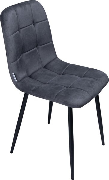 Bauerkraft G-494 Čalouněná sametová jídelní židle loft Velvet, grafitová