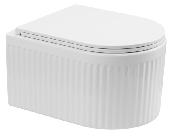 Invena Glamour wc mísa se sedátkem s pomalým sklápěním závěsná bez splachovacího kruhu bílá polomat CE-92-001