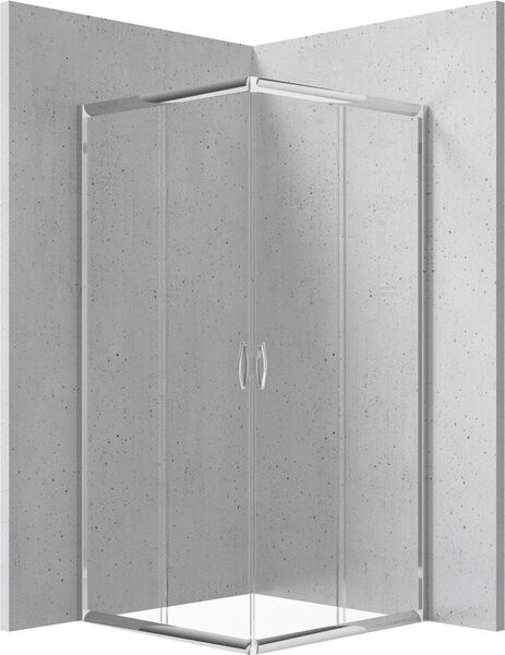 Deante | Sprchový kout Funkia – průhledné sklo – 185 x 90 x 90 cm – bezpečnostní sklo – univerzální montáž