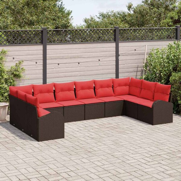 Set pohovek 10 ks Hnědá polyratan 3346224