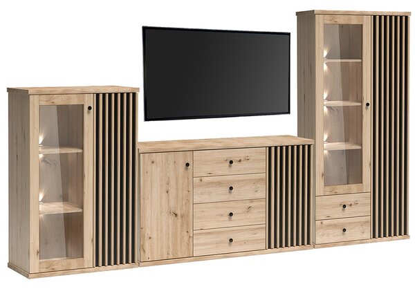 Obývací stěna CALI | 3 díly | 315 cm | sestava C | artisan