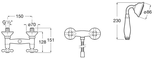 Roca Carmen sprchová baterie nastěnná chrom A5A204BC00