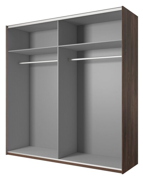 Zrcadlová skříň LJUBA - šířka 200 cm, dub flagstaff / černý supermatt