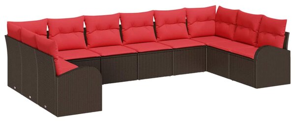 Set pohovek 10 ks Hnědá polyratan 3346224