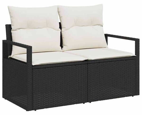 Set pohovek 7 ks Černá a krémová polyratan 3359196