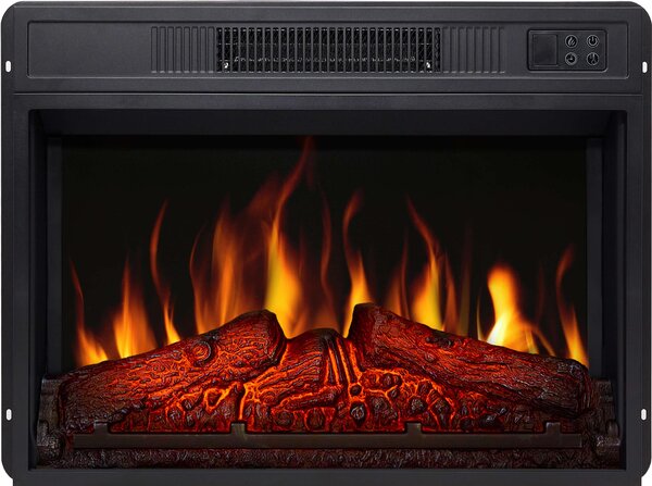 ArtiFlame AF23S, elektrický vestavný krb s ohřevem 1800 W, realistický efekt plamene, LED osvětlení, dálkové ovládání, časovač, černý