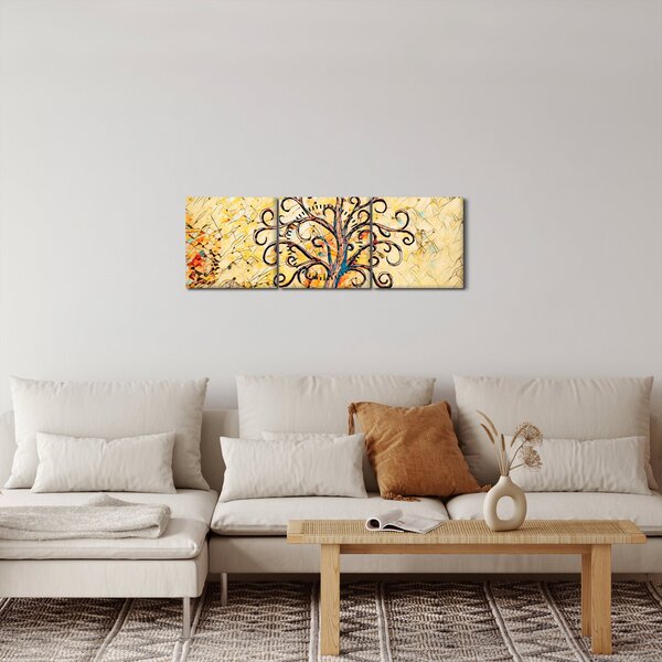 Obraz - Mozaikový strom života (s hodinami) (90x30 cm)