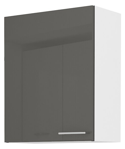 LARA gr | horní skříňka 60G-72 1F s policemi | 60 cm | UNI dvířka | šedá lesk