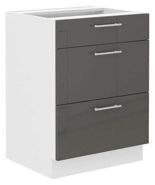 Kuchyňská linka LARA gr | 310 cm | UNI provedení | VÝBĚR TYPU ZÁSUVEK | šedá lesk