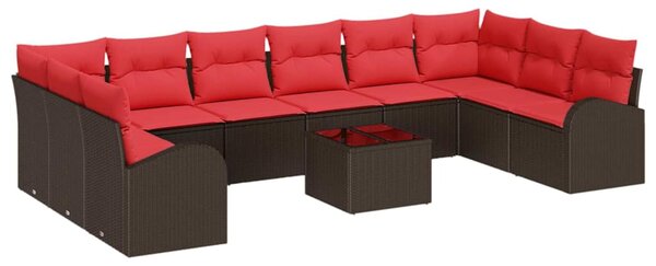 Set pohovek 11 ks Hnědá polyratan 3346234