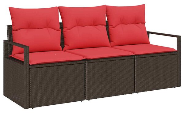 Set pohovek 3 ks Hnědá polyratan 3346244