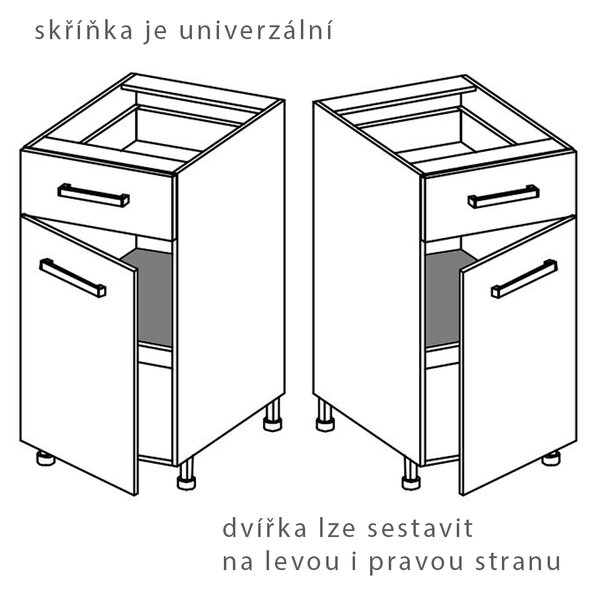GLAMOUR z | dolní skříňka GLA-1D | 30 cm | zelená mat