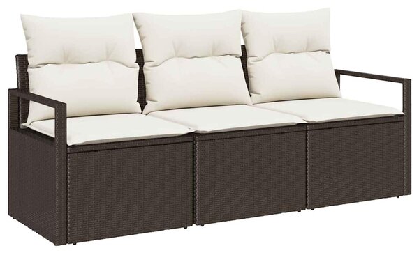 Set pohovek 3 ks Hnědá polyratan 3346238