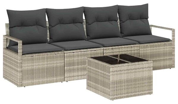 Set pohovek 5 ks 4-Počet míst Světle šedá a tmavě šedá 3346252
