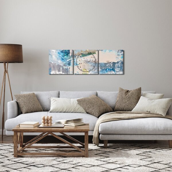 Obraz - Abstrakce (s hodinami) (90x30 cm)