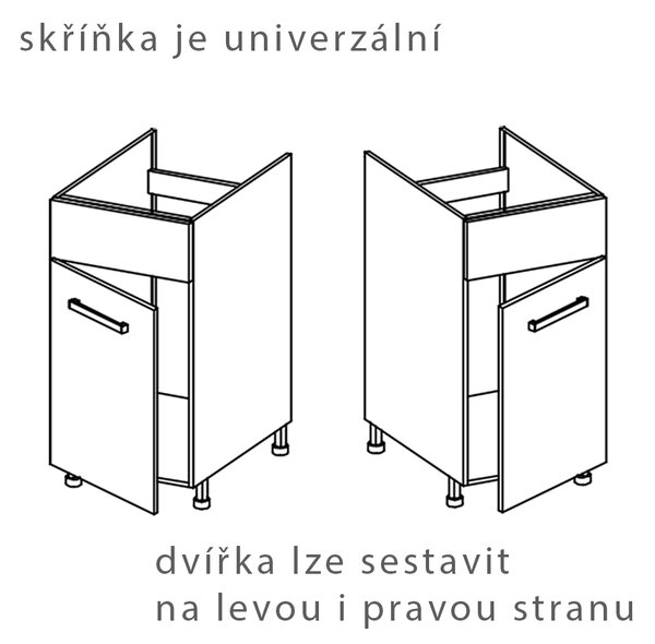 GLAMOUR z | dolní skříňka GLA-11D dřezová | 60 cm | zelená mat