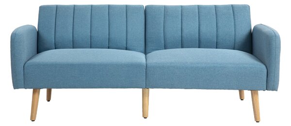 HOMCOM Moderní pohovka na spaní pro 2 osoby 173x75x73 cm Skládací pohovka s potahem z polyesterového lnu a 3-úrovňovým nastavitelným opěradlem a odním