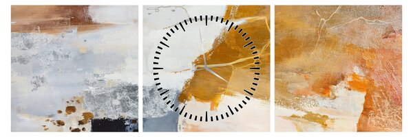 Obraz - Abstrakce (s hodinami) (90x30 cm)