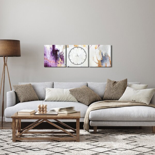 Obraz - Abstrakce (s hodinami) (90x30 cm)