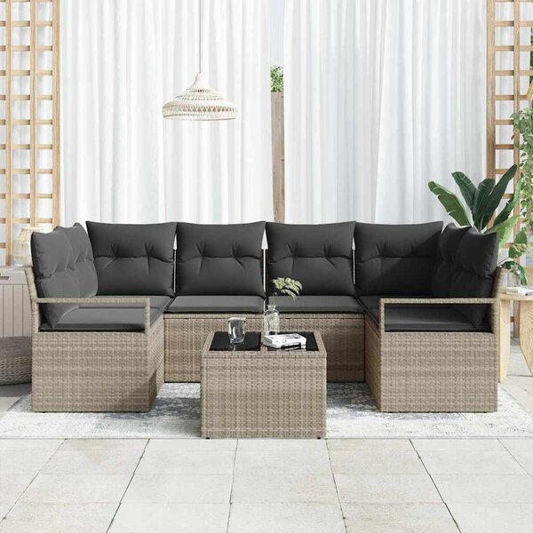 Set pohovek 7 ks 6-Počet míst Světle šedá a tmavě šedá 3346282