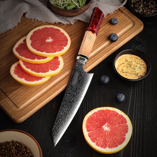 Víceúčelový nůž z damaškové oceli SaKuRo Red 16,5 cm