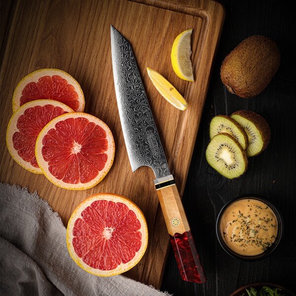 Víceúčelový nůž z damaškové oceli SaKuRo Red 16,5 cm
