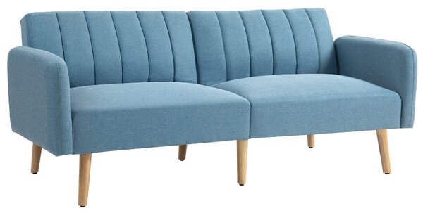 HOMCOM Moderní pohovka na spaní pro 2 osoby 173x75x73 cm Skládací pohovka s potahem z polyesterového lnu a 3-úrovňovým nastavitelným opěradlem a odním