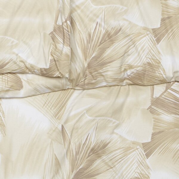 Povlečení ART JERSEY palms béžová 140 x 200/70 x 90 cm