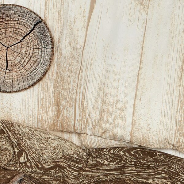 Povlečení KLASIK DESIGN wood smetanovobéžová 140 x 200/70 x 90 cm