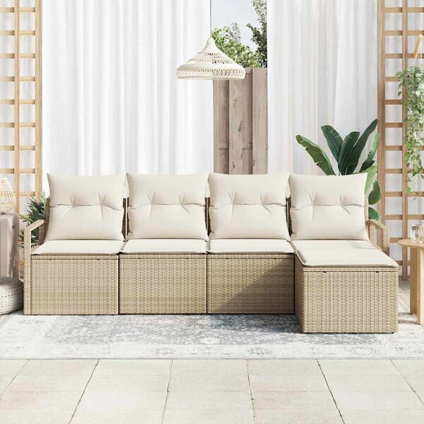 Set pohovek 5 ks Béžová polyratan 3346341