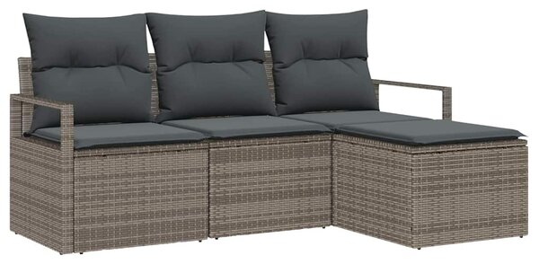 Set pohovek 4 ks Šedá polyratan 3346329