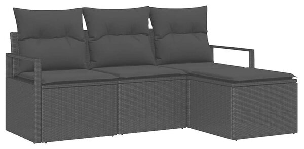 Set pohovek 4 ks Černá polyratan 3346333