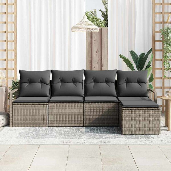 Set pohovek 5 ks Šedá polyratan 3346339