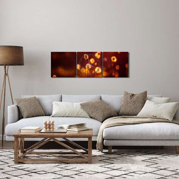 Obraz - Ráno (s hodinami) (90x30 cm)