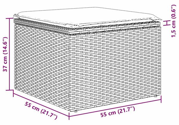 Sada zahradních pohovek 8 ks Béžová [Syntetika]: Poly Ratan 3357063