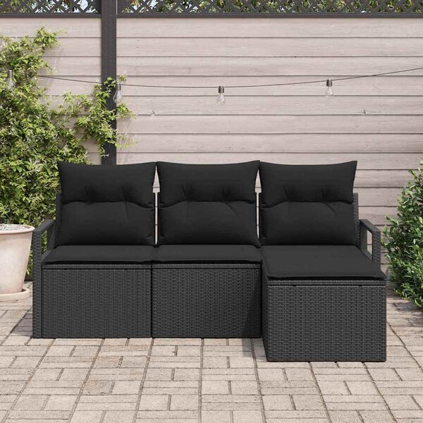 Set pohovek 4 ks Černá polyratan 3346333