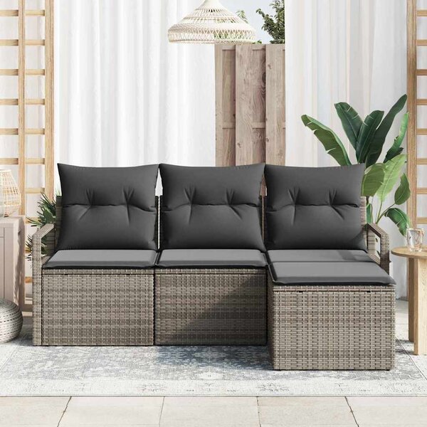 Set pohovek 4 ks Šedá polyratan 3346329