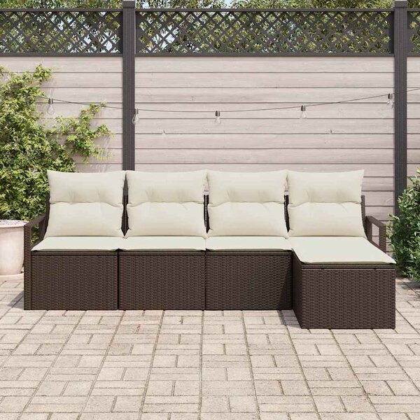 Set pohovek 5 ks Hnědá polyratan 3346338