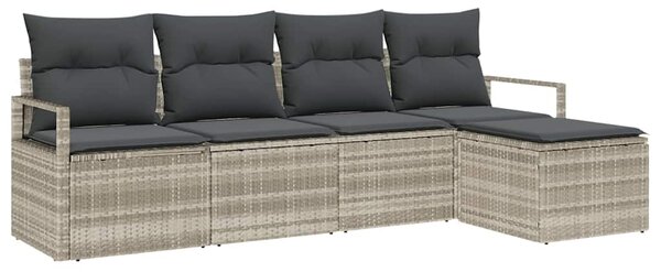 Set pohovek 5 ks Světle šedá polyratan 3346342