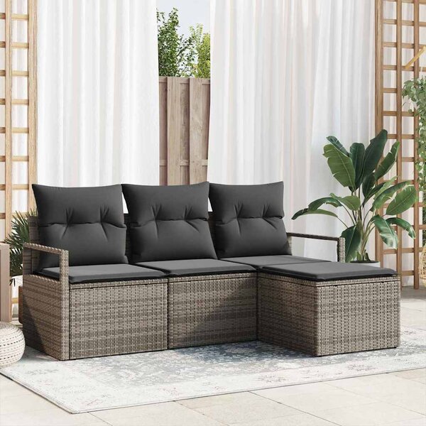 Set pohovek 4 ks Šedá polyratan 3346329