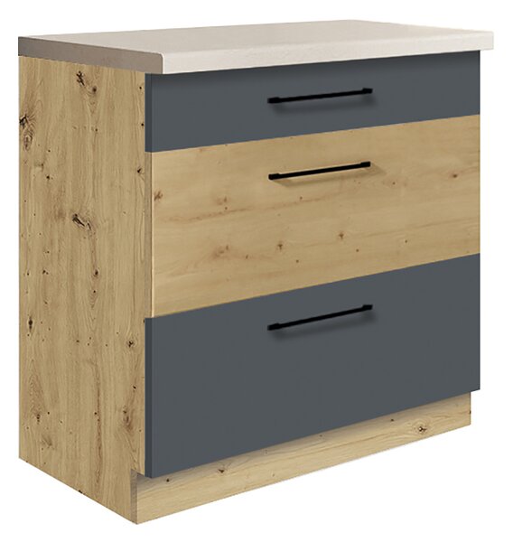 Kuchyňská linka INFINITY s | 270x260 cm | SE SOKLEM | šedá mat/artisan
