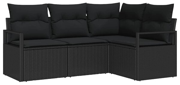 Set pohovek 4 ks Černá polyratan 3346363