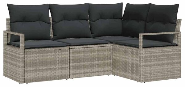 Set pohovek 4 pcs Světle šedá polyratan 3346362