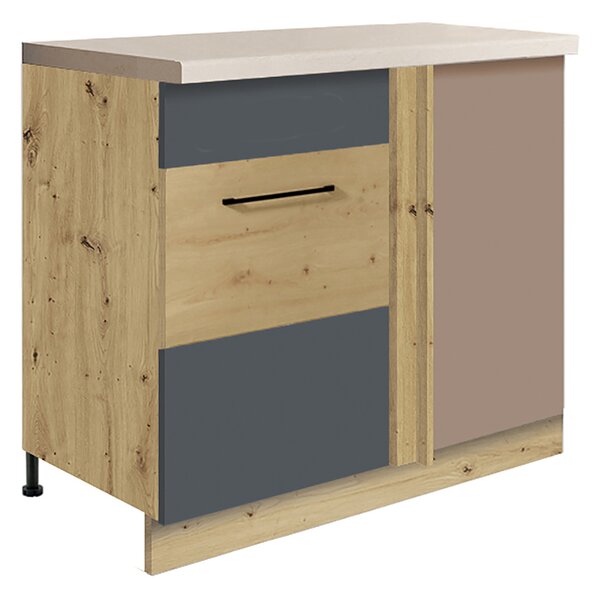 Kuchyňská linka INFINITY s | 270x260 cm | SE SOKLEM | šedá mat/artisan