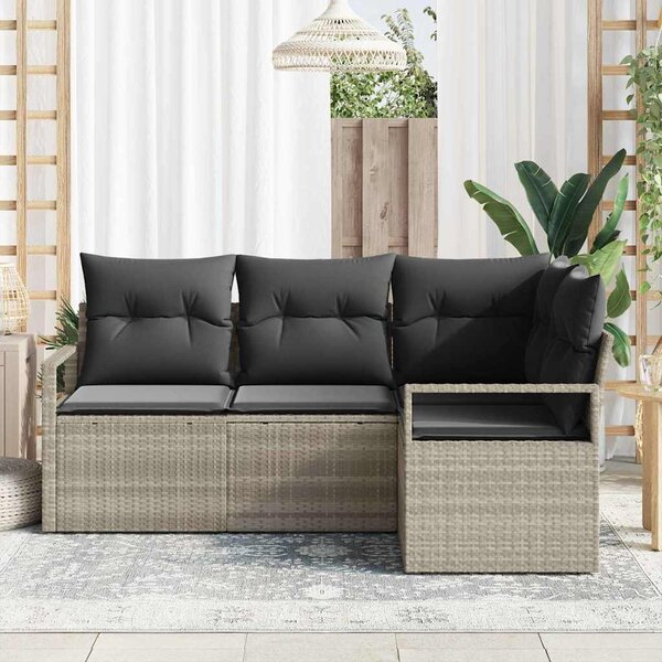 Set pohovek 4 pcs Světle šedá polyratan 3346362