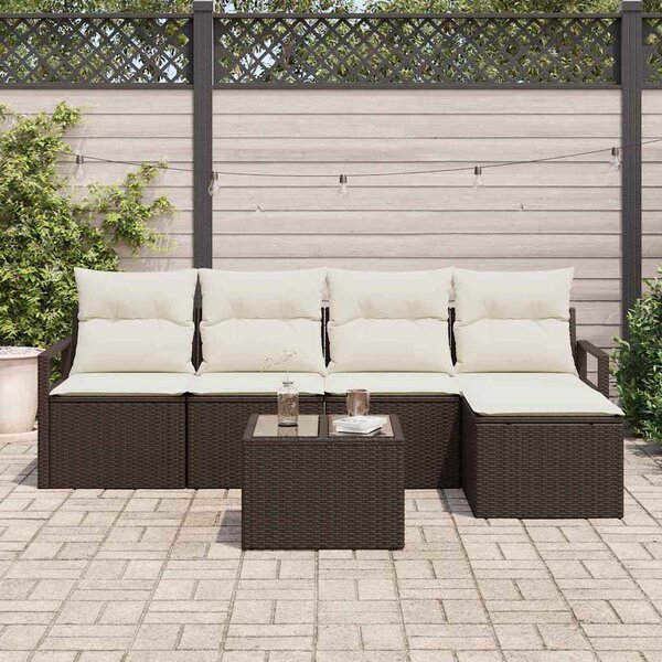 Set pohovek 6 ks Hnědá polyratan 3346348
