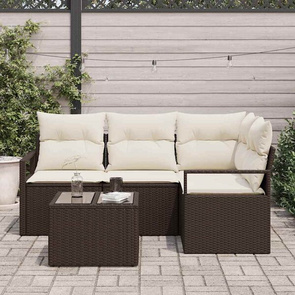 Set pohovek 5 ks Hnědá polyratan 3346368